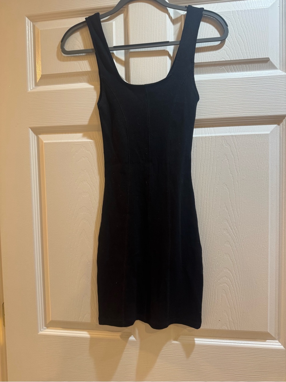 Zara Black Scoop Neck Mini Bodycon Dress